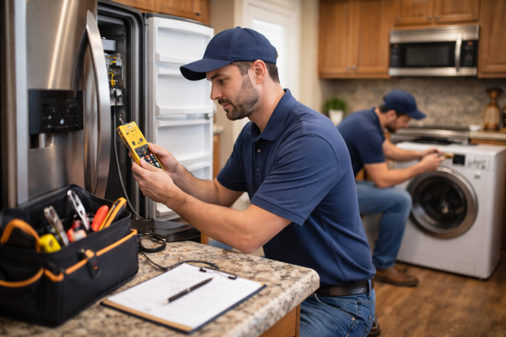 Professional appliance repair technician working in Salem OR