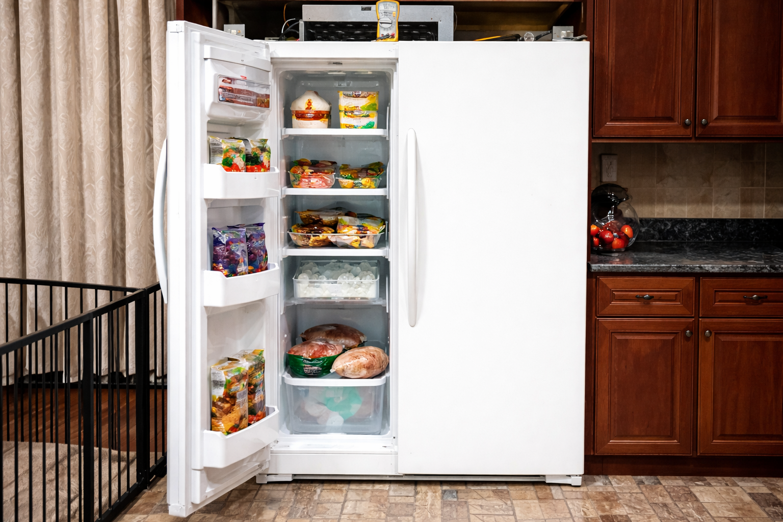Refrigerator repair technician inspecting cooling system in Salem OR